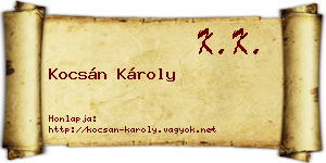 Kocsán Károly névjegykártya