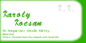 karoly kocsan business card
